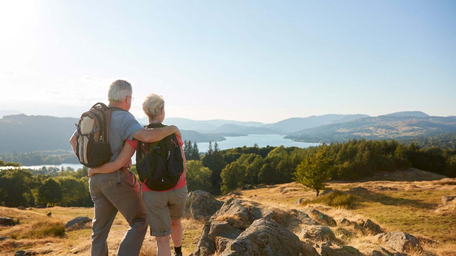 older couple hiking