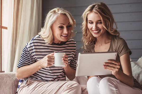 two ladies on ipad