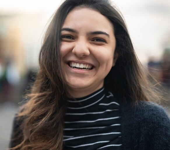 young girl smiling