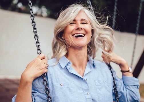 lady on a swing